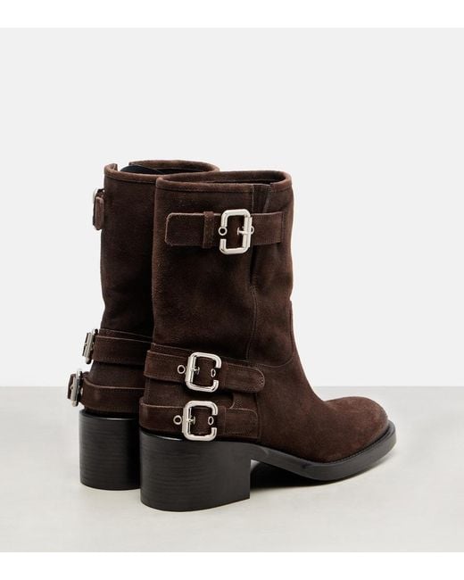 Chloé Brown Dakota Suede Biker Boots