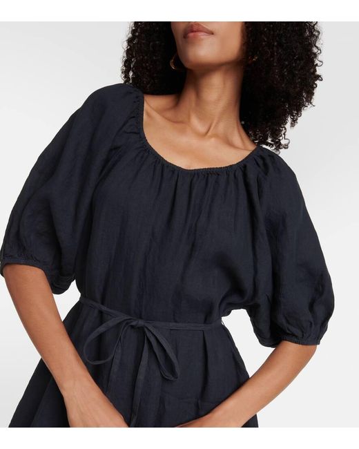 Velvet Blue Midikleid Elly Aus Baumwolle