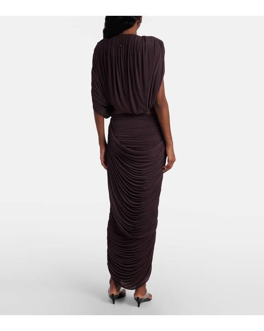Magda Butrym Purple Draped High-Rise Maxi Skirt