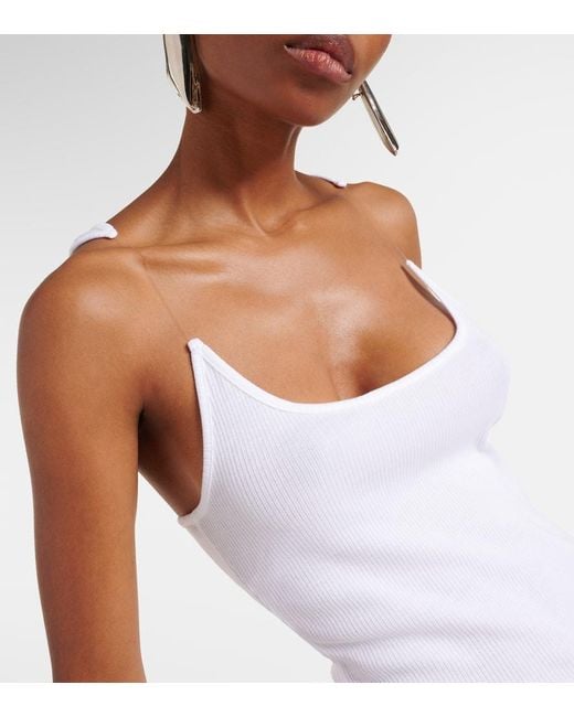 Y/Project logo-print Cotton Tank Top | White | FARFETCH