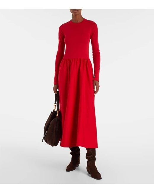 Polo Ralph Lauren Red Cotton Midi Dress