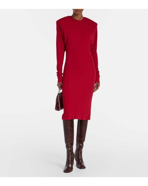 Stella McCartney Red Midikleid Aus Crepe-Jersey
