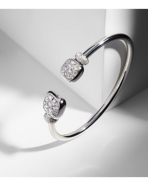 Pomellato White Nudo 18kt Gold Bracelet With Diamonds And Topaz