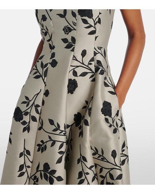 Max Mara Natural Clea Floral Midi Dress