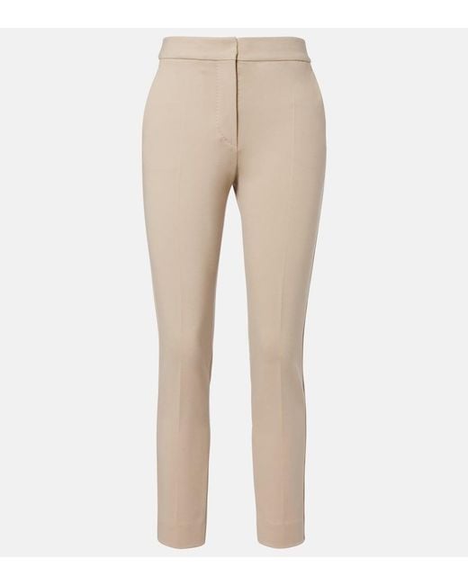 Max Mara Natural Cropped Jersey Slim Pants