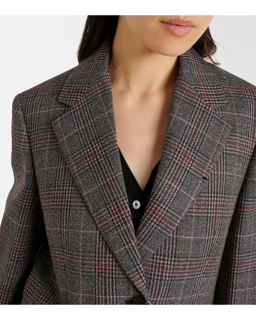 Prada Gray Plaid-Check Blazer
