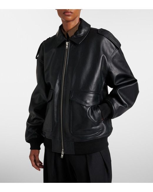 Frankie Shop Black Viper Leather Jacket
