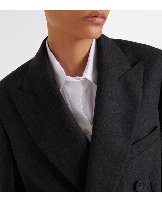 Victoria Beckham Black Double-Breasted Virgin Wool Blazer