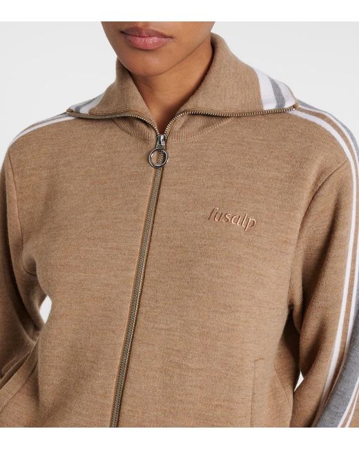 Fusalp Brown Benada Striped Wool-Blend Jacket