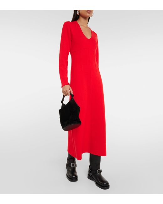 Dorothee Schumacher Red Modern Statements Knitted Midi Dress
