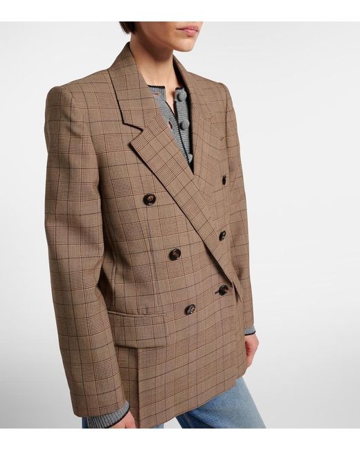 Chloé Brown Checked Wool Blazer