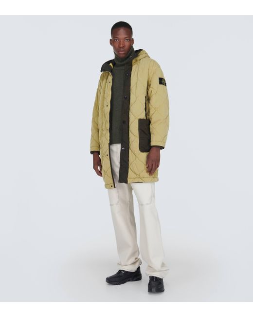 Stone Island Natural Compass Quilted Cotton-blend Coat for men