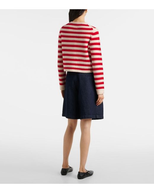 Jardin Des Orangers Red Wool And Cashmere Cardigan