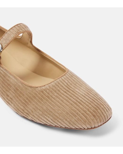 Le Monde Beryl Brown Corduroy Mary Jane Flats
