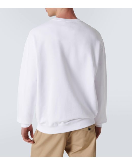 Sweat-shirt en coton a logo Gucci pour homme en coloris White