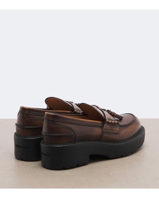 Miu Miu Brown Leather Platform Loafers