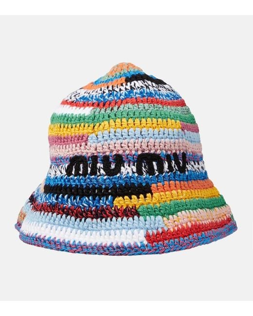 Miu Miu Multicolor Crochet Bucket Hat