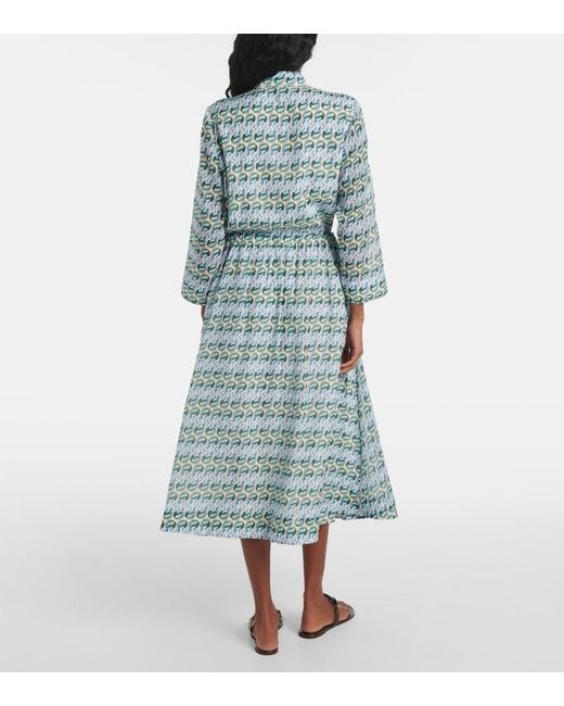 Tory Burch Green Printed Shirtdress