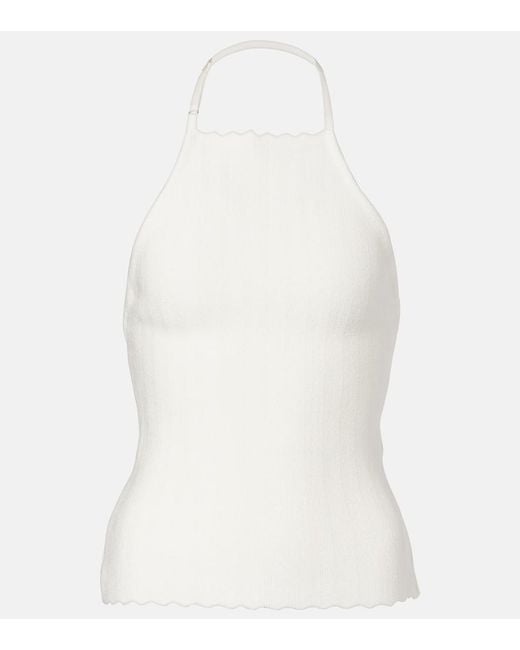 Top Tablier De Punto Jacquemus de color White