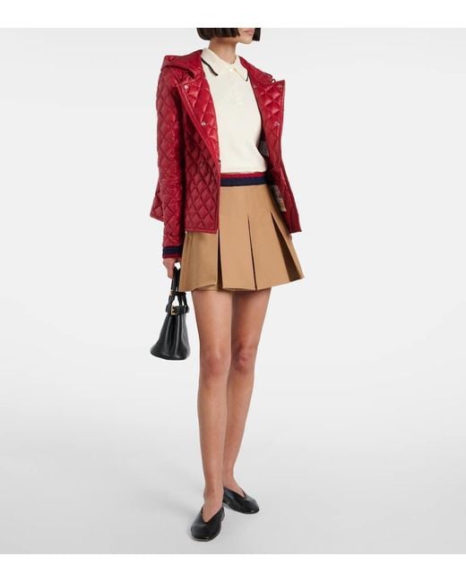 Moncler Brown Pleated Cotton Miniskirt