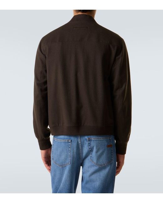 Zegna Brown Elements Cashmere Jacket for men