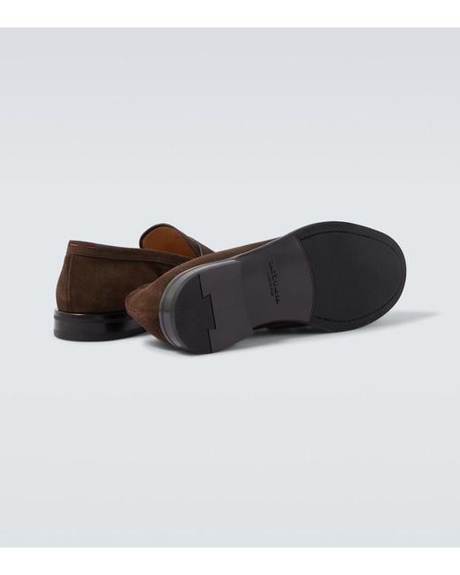 Kiton Brown Suede Loafers for men
