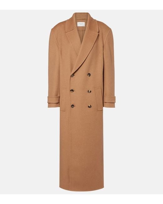 Saint Laurent Brown Cashmere And Wool Coat