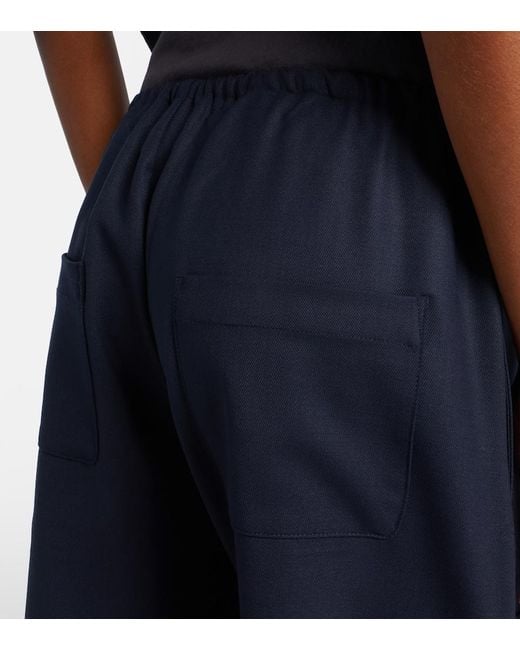 Leset Blue Jane Wool-Blend Wide-Leg Pants