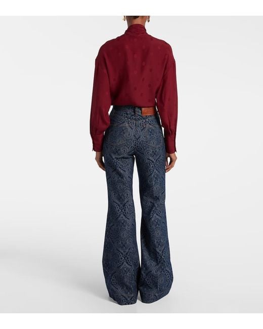 Etro Blue High-Rise Flared Jeans Pegaso
