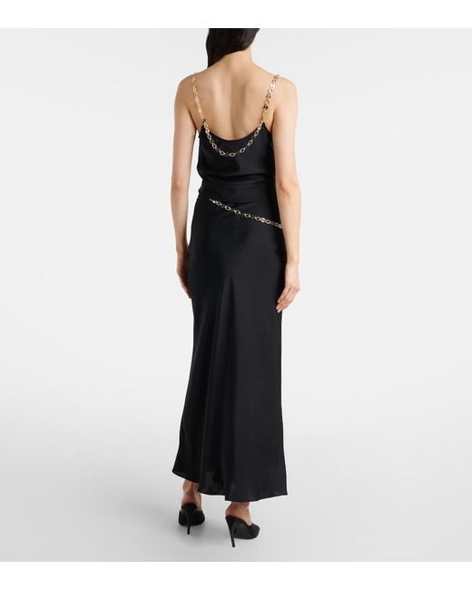 Rabanne Black Chain-Detail Maxi Skirt