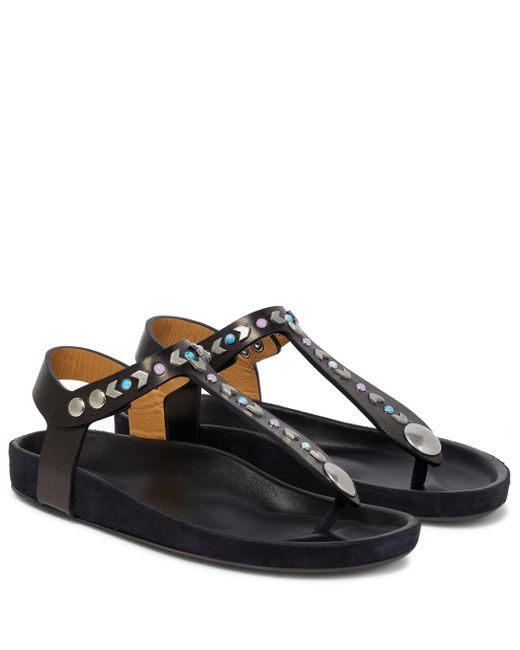 Isabel Marant Enavy Leather Thong Sandals - Lyst