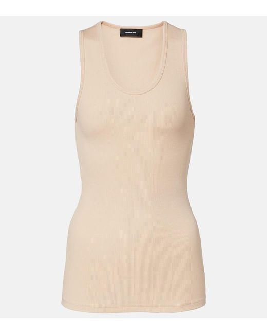 Wardrobe NYC Natural Ribbed-Knit Cotton Tank Top