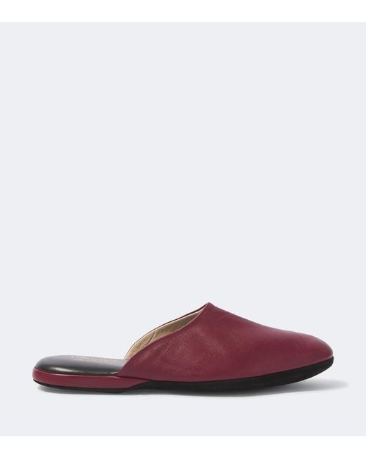 Charvet Red Leather Slippers for men