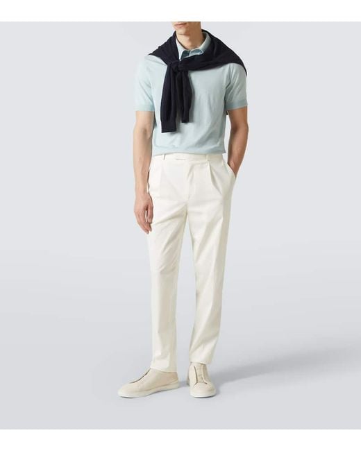 Polo De Algodon Zegna de hombre de color Blue