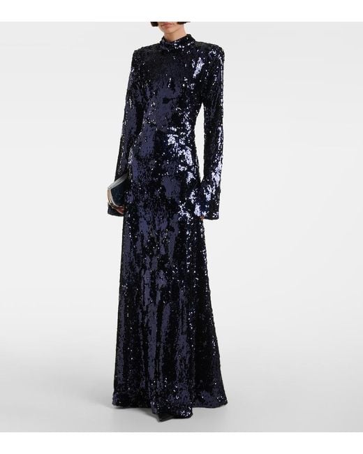 ROTATE BIRGER CHRISTENSEN Blue Sequined Gown