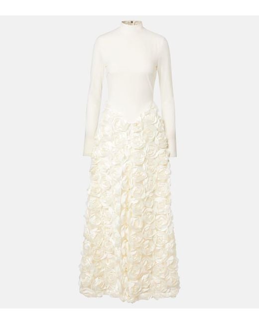 ROTATE BIRGER CHRISTENSEN Natural Floral-Applique Gown