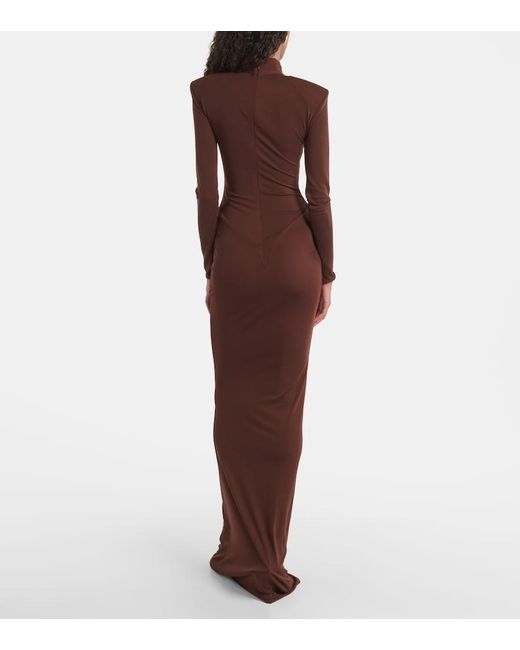 The New Arrivals Ilkyaz Ozel Purple Darja Ruched Gown
