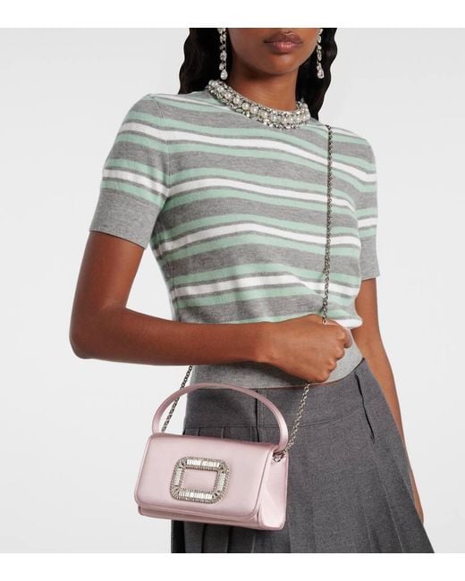 Sac Vanity Pilgrim Micro En Satin Roger Vivier en coloris Pink