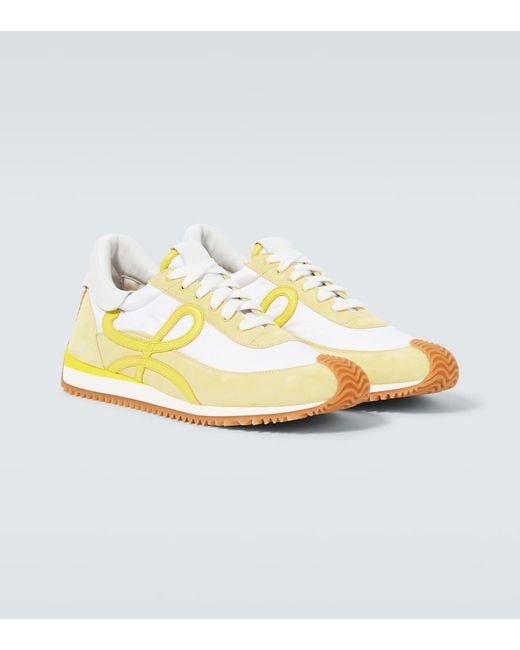 Loewe Metallic Paula's Ibiza Flow Runner Leather-trimmed Suede And Shell Sneakers for men
