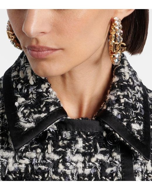 Dolce & Gabbana Metallic Embellished Hoop Earrings