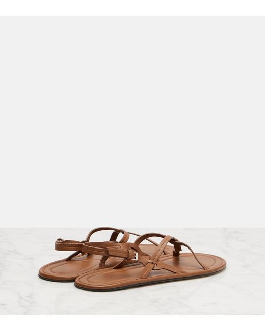 The Row Brown Malick Strap Leather Sandals