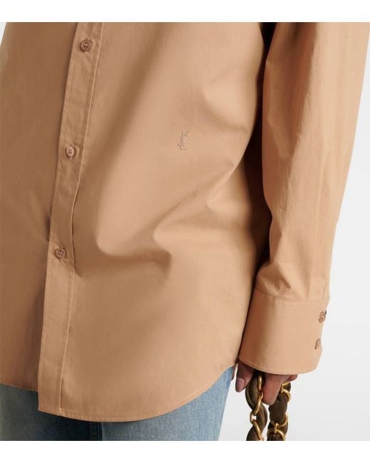 Saint Laurent Brown Cotton Poplin Shirt