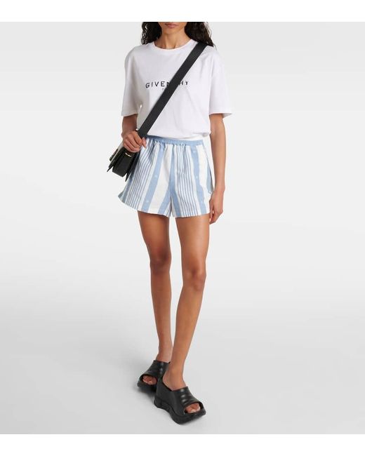 Shorts in cotone e lino di Givenchy in Blue