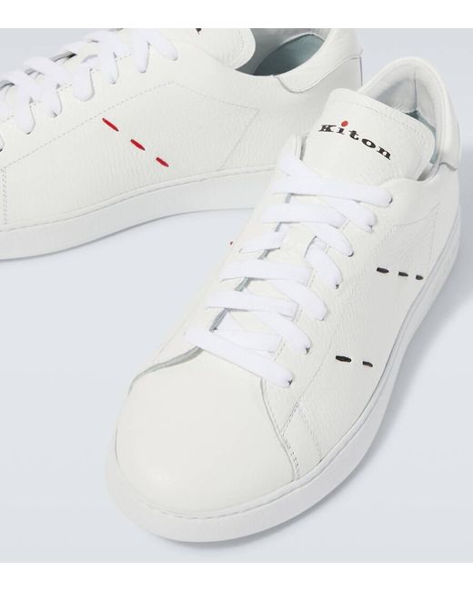 Sneakers in pelle di Kiton in White da Uomo