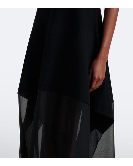 Sportmax Black Turtleneck Tiered Maxi Dress