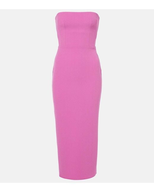 Alex Perry Pink Strapless Midi Dress