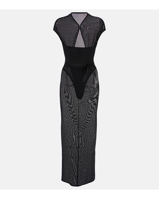 Alaïa Black Sheer Maxi Dress