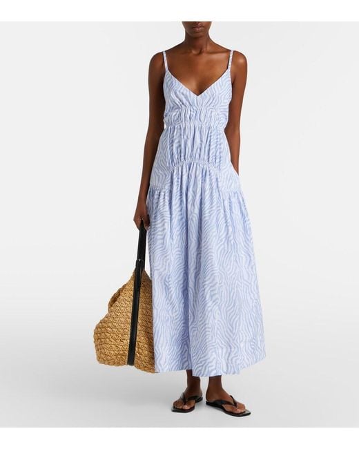 Proenza Schouler Blue Label Michelyn Printed Cotton-Blend Maxi Dress