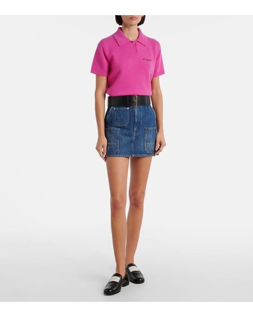 Minifalda De Denim Givenchy de color Blue