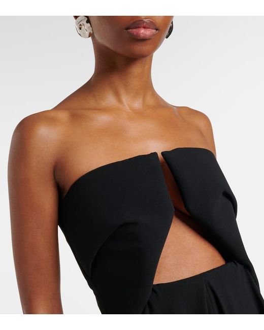 Rick Owens Black Amphora Prong Wool Grain De Poudre Gown